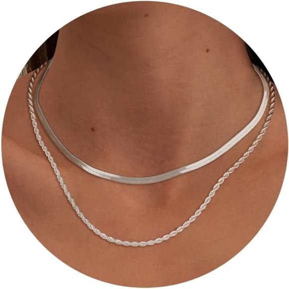 Jewelry - CHESKY 14K Gold/Silver Plated Snake Chain Necklace Herringbone Necklace Gold